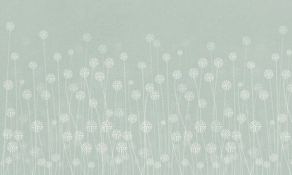 Fototapeta Białe kwiaty na zielonym tle, Fototapety Natura, Popularne Fototapety, w00613v3 - Tapeko.pl