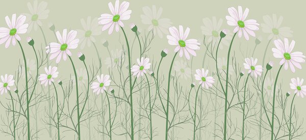 Fototapeta Grupa białych kwiatów, Fototapety Natura, Popularne Fototapety, w00802v2 - Tapeko.pl