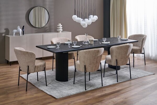 Designerskie beżowe krzesło do jadalni | Umeblowana.com