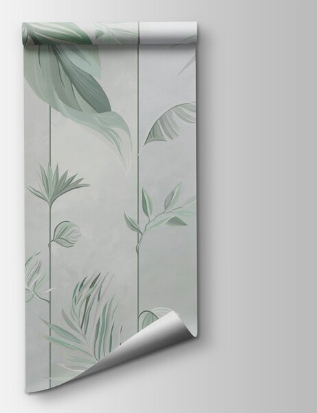 Fototapeta Tapeta z liśćmi i kwiatami, Fototapety 3d liście, Popularne Fototapety, w00808v1 - Tapeko.pl