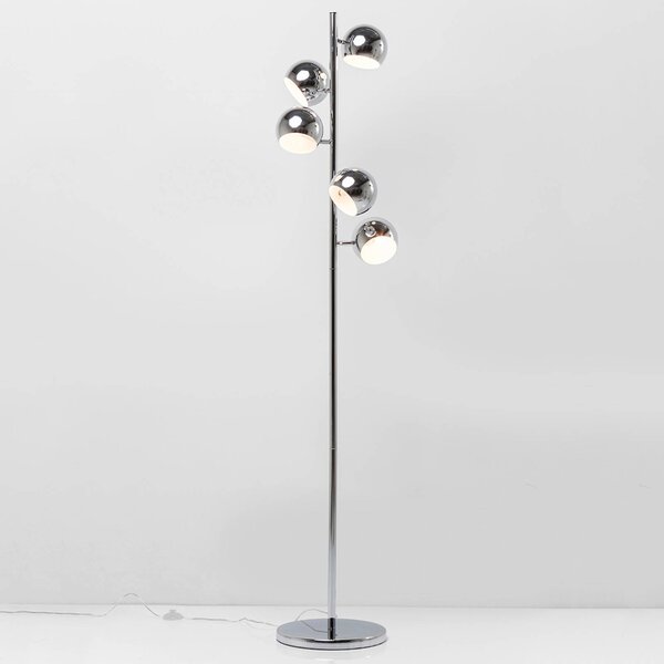 KARE Lampa stojąca Calotta, chromowy / srebrny, salon / jadalnia, metal, nowoczesny