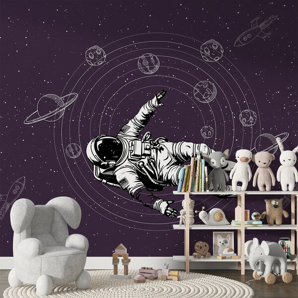 Fototapeta Astronauta unoszący się w przestrzeni kosmicznej, Fototapety Kosmos, Popularne Fototapety, w00712v1 - Tapeko.pl