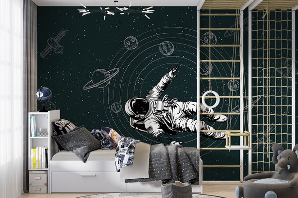 Fototapeta Astronauta unoszący się w przestrzeni kosmicznej, Fototapety Kosmos, Popularne Fototapety, w00712v2 - Tapeko.pl
