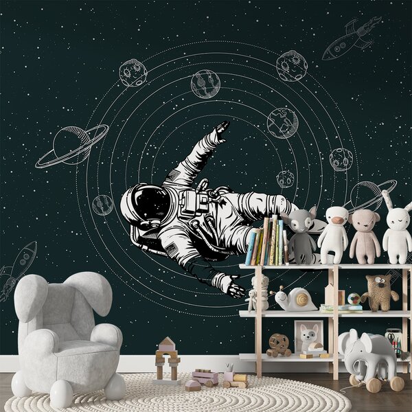Fototapeta Astronauta unoszący się w przestrzeni kosmicznej, Fototapety Kosmos, Popularne Fototapety, w00712v2 - Tapeko.pl