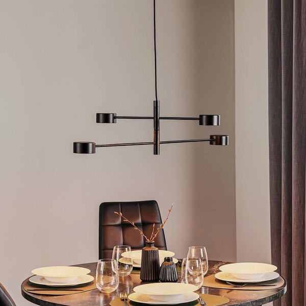 Nordlux Lampa wisząca Clyde, możliwość ściemniania, czarny, salon / jadalnia, metal, nowoczesny