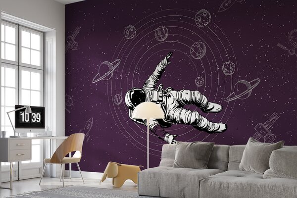 Fototapeta Astronauta unoszący się w przestrzeni kosmicznej, Fototapety Kosmos, Popularne Fototapety, w00712v1 - Tapeko.pl