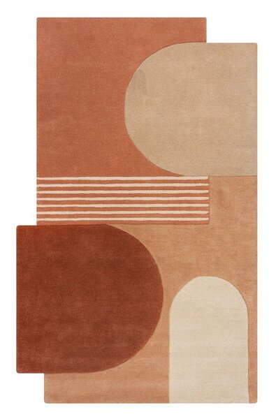 Wełniany dywan tkany ręcznie w kolorze terakoty 150x240 cm Lozenge Terracotta – Flair Rugs