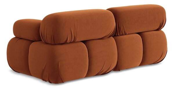 Pomarańczowa aksamitna sofa modułowa 190 cm Lokua – Makamii