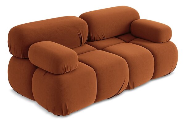 Pomarańczowa aksamitna sofa modułowa 190 cm Lokua – Makamii