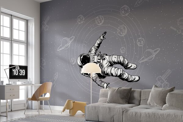 Fototapeta Astronauta unoszący się w przestrzeni kosmicznej, Fototapety Kosmos, Popularne Fototapety, w00712v4 - Tapeko.pl