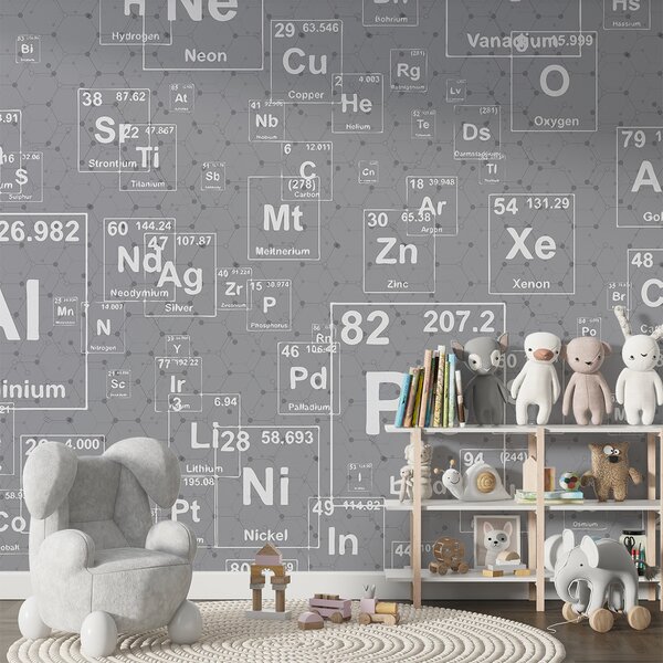 Fototapety Pierwiastki chemiczne na szarym tle, Fototapety designerskie, w00713 : Uwalls.pl