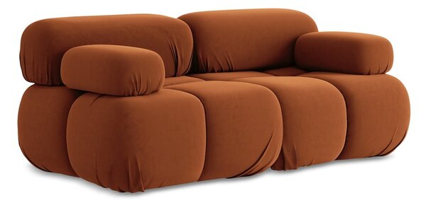 Pomarańczowa aksamitna sofa modułowa 190 cm Lokua – Makamii
