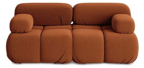 Pomarańczowa aksamitna sofa modułowa 190 cm Lokua – Makamii