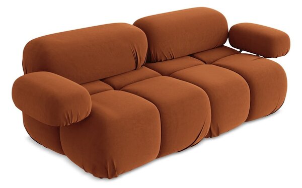 Pomarańczowa aksamitna sofa modułowa 190 cm Lokua – Makamii