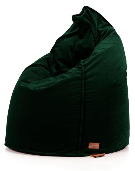 Pufa Sack AllureVelvet – aksamitna pufa sako premium zielony butelkowy