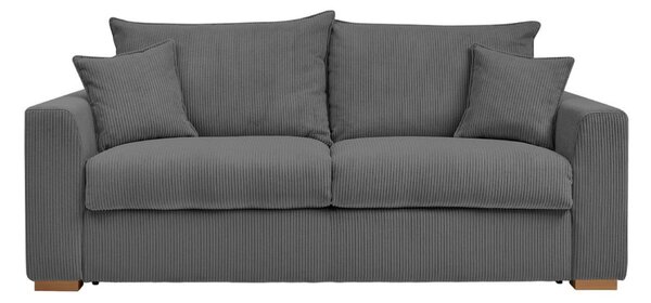 Szara sztruksowa rozkładana sofa 225 cm Augustin – Bobochic Paris