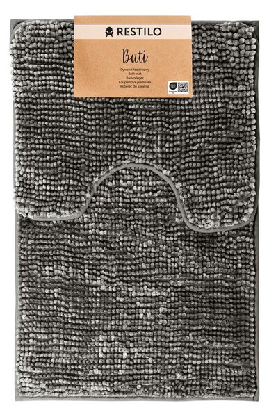 Ciemnoszare dywaniki łazienkowe do WC zestaw 2 szt. 80x50 cm Bati – Restilo