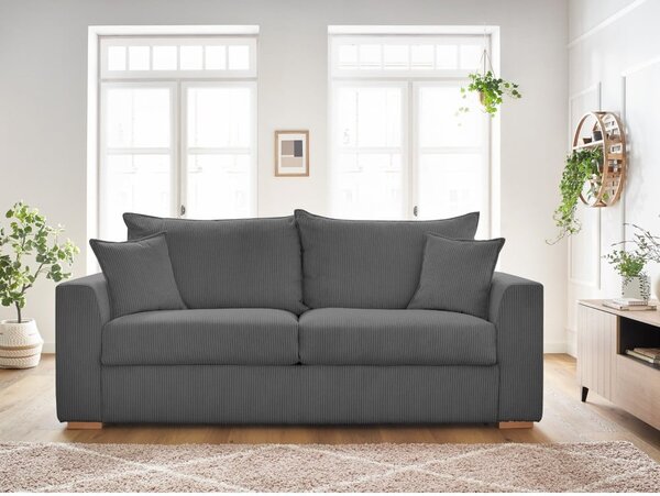 Szara sztruksowa rozkładana sofa 225 cm Augustin – Bobochic Paris