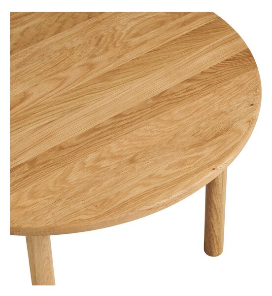 Okrągły stolik z litego drewna dębowego w naturalnym kolorze ø 70 cm Jena – House Nordic