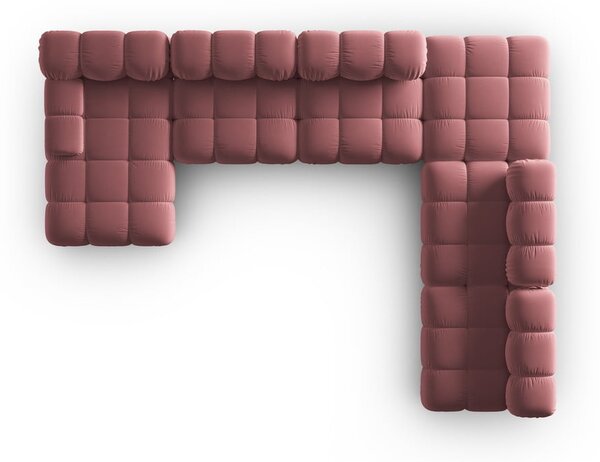 Różowa aksamitna sofa 379 cm Bellis – Micadoni Home