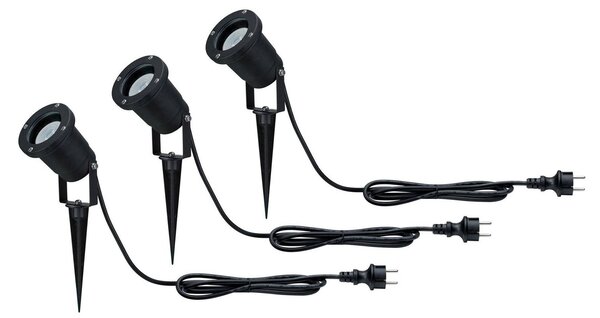 Paulmann Special Line LED-Erdspieß, zestaw 3 sztuk, GU10, czarny, aluminium