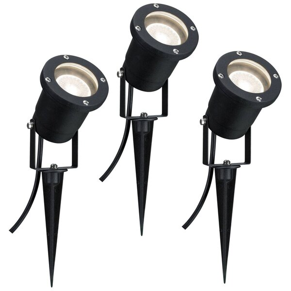 Paulmann Special Line LED-Erdspieß, zestaw 3 sztuk, GU10, czarny, aluminium