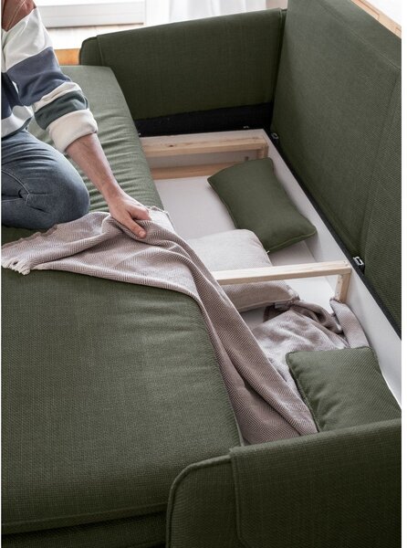 Zielona rozkładana sofa 207 cm Simon – Miuform