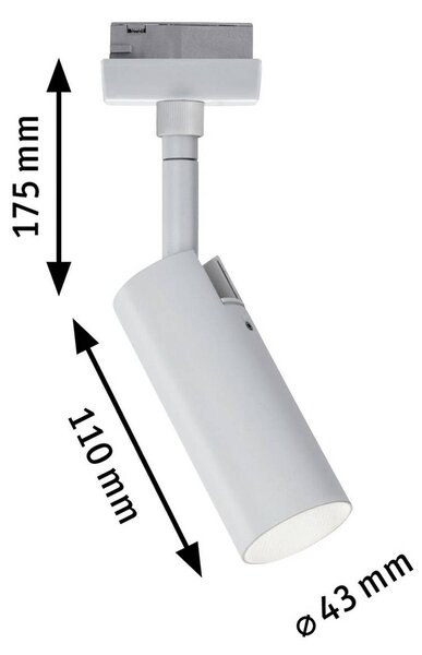 Paulmann URail Tubo spot LED, biały, biały / opal, salon / jadalnia, metal