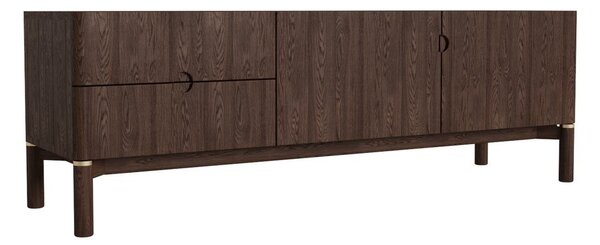 Ciemnobrązowa szafka pod TV w dekorze dębu 160x55 cm Arun – Unique Furniture