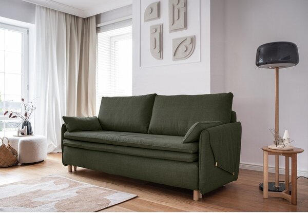 Zielona rozkładana sofa 207 cm Simon – Miuform