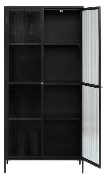 Czarna metalowa witryna 90x190 cm Bronco – Unique Furniture