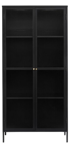 Czarna metalowa witryna 90x190 cm Bronco – Unique Furniture