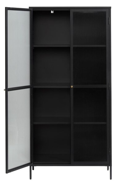 Czarna metalowa witryna 90x190 cm Bronco – Unique Furniture