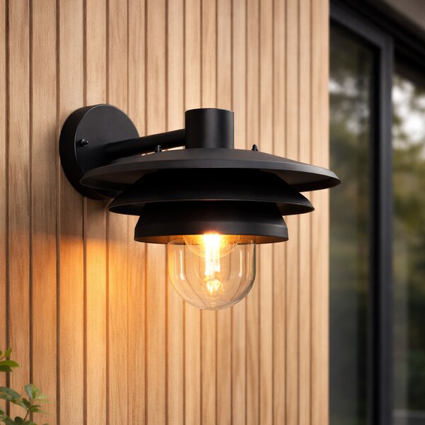 Designerska lampa ścienna zewnętrzna czarna IP44 - Morty