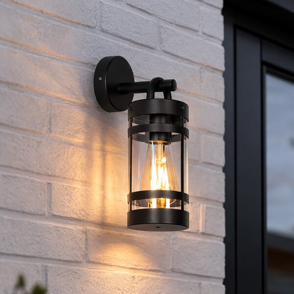 Industrialna lampa ścienna zewnętrzna czarna IP44 - Ruben