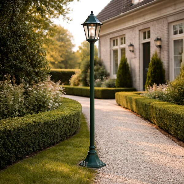 Klasyczna stojąca lampa zewnętrzna ciemnozielona 170 cm IP44 - Nowy Orlean