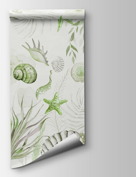 Fototapeta Akwarelowe morskie stworzenia i rośliny, Fototapety Natura, Popularne Fototapety, w00851v2 - Tapeko.pl