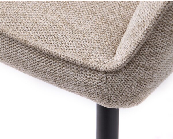 Beżowy tapicerowany fotel jadalniany z podłokietnikami Nolan – Unique Furniture