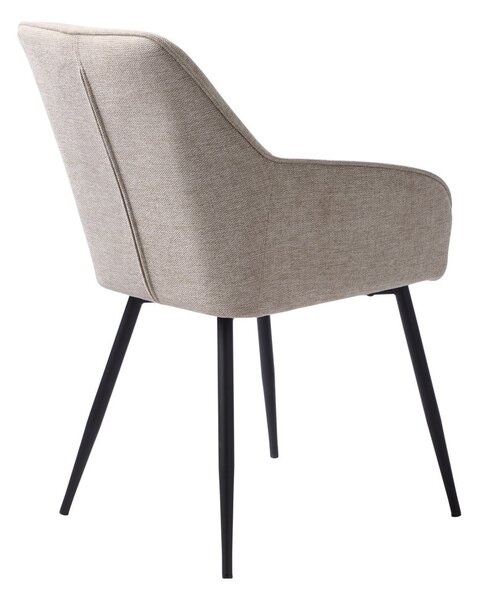 Beżowy tapicerowany fotel jadalniany z podłokietnikami Nolan – Unique Furniture
