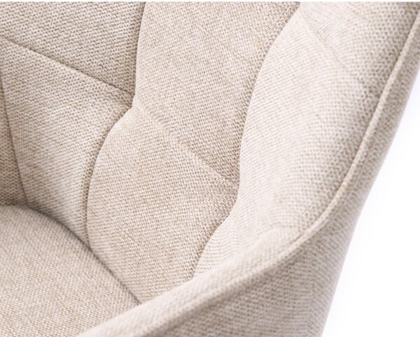Beżowy tapicerowany fotel jadalniany z podłokietnikami Nolan – Unique Furniture