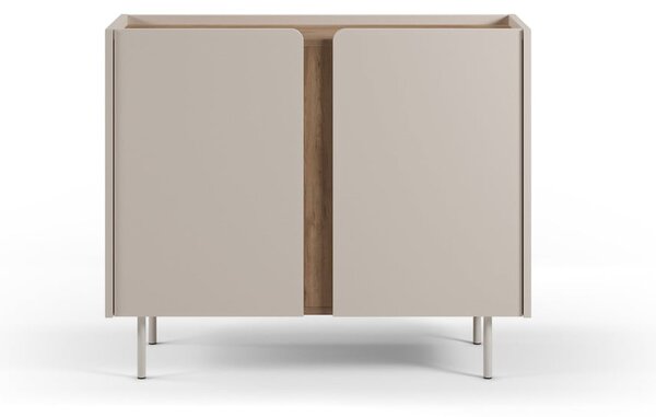 Kremowo-naturalna szafka w dekorze dębu 100x82,5x40 cm Lucile – Marckeric
