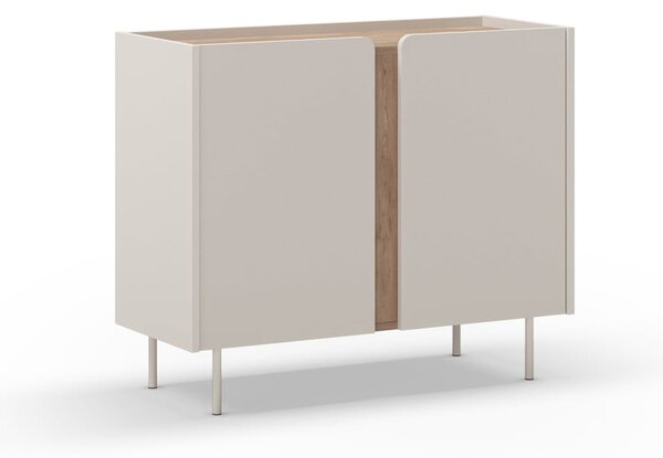 Kremowo-naturalna szafka w dekorze dębu 100x82,5x40 cm Lucile – Marckeric