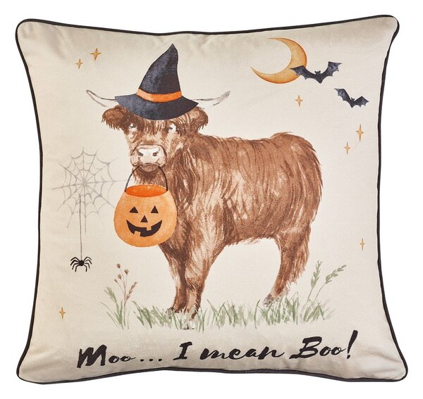 Poduszka dekoracyjna z motywem Halloween 45x45 cm Halloween Highland Cow – Catherine Lansfield