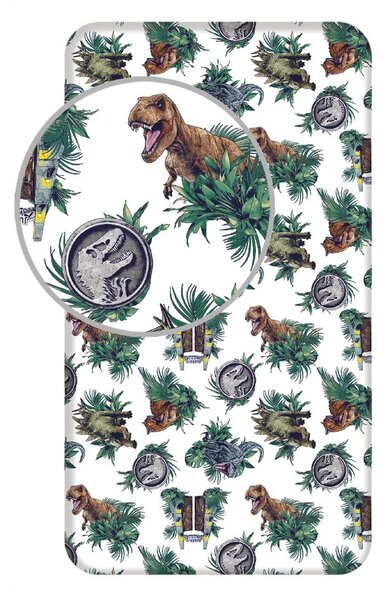 Bawełniane prześcieradło dziecięce z gumką 90x200 cm Jurassic World "Roar" – Jerry Fabrics