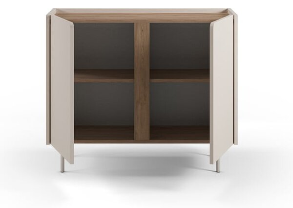 Kremowo-naturalna szafka w dekorze dębu 100x82,5x40 cm Lucile – Marckeric
