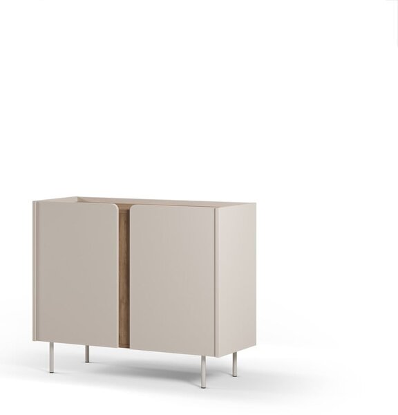 Kremowo-naturalna szafka w dekorze dębu 100x82,5x40 cm Lucile – Marckeric