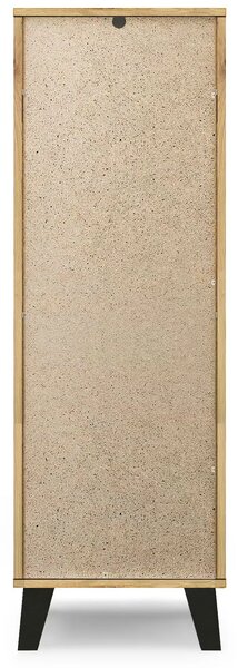 Wysoka komoda na nóżkach z 5 szufladami dąb artisan + biały M0-S86