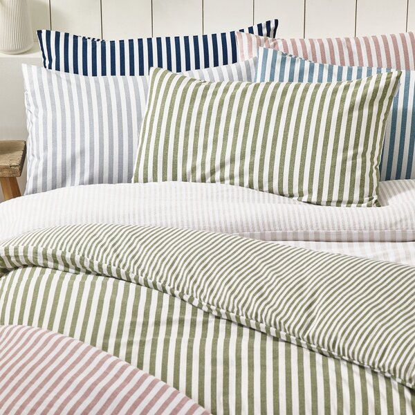 Ciemnoniebieska flanelowa pościel jednoosobowa 135x200 cm Stripe – Catherine Lansfield