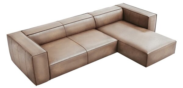 Jasnobrązowy skórzany narożnik (prawostronny) Madame – Windsor & Co Sofas