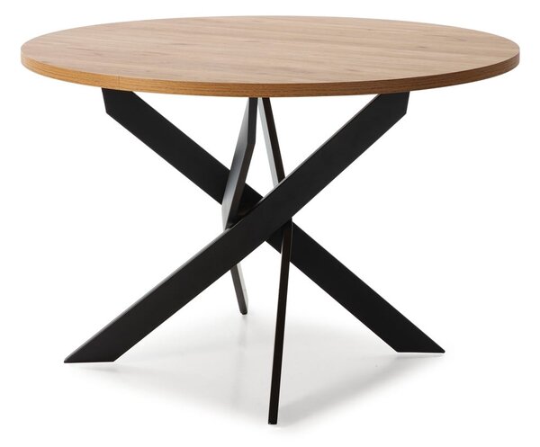 Okrągły stół z blatem w dekorze dębu 120x120 cm Ther – Marckeric